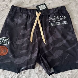 Darc Sport Black and Gray Camouflage Shorts